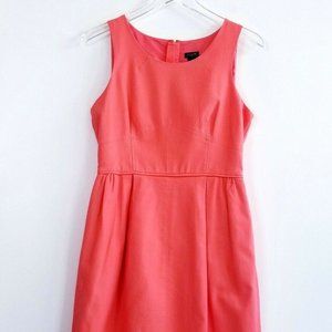 J. Crew Size 14 Orange Textured Cotton Dress Basketweave Salmon